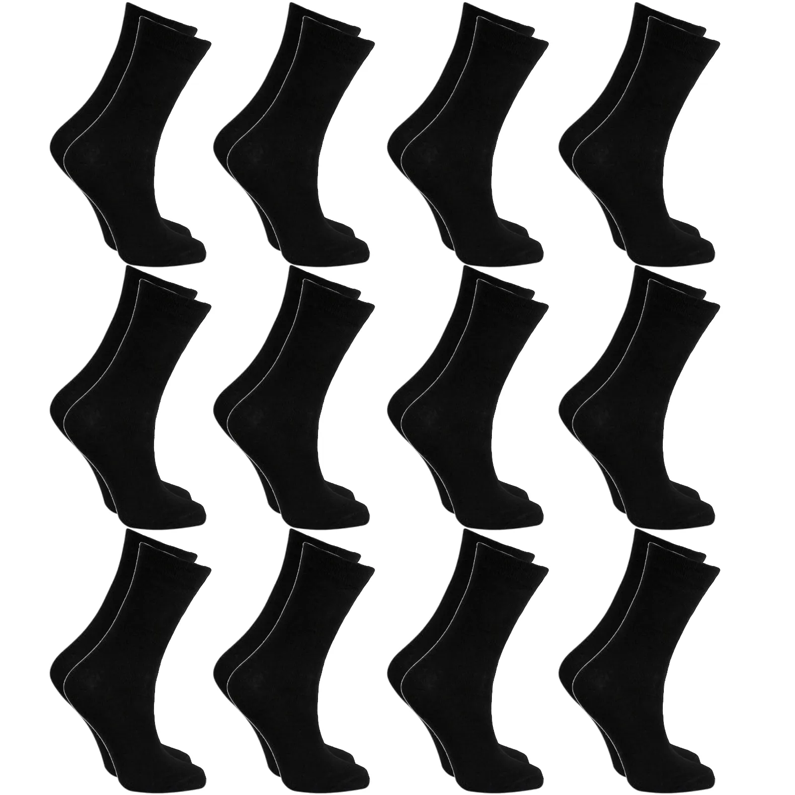 12x Pairs SCHOOL SOCKS Plain Cotton Rich Girls Boys School Uniform BULK