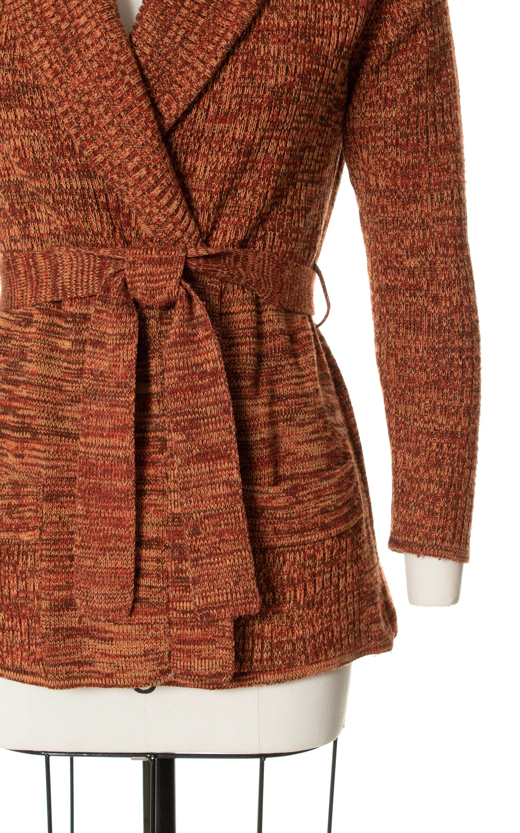1970s Space Dye Belted Sweater Coat | x-small/small