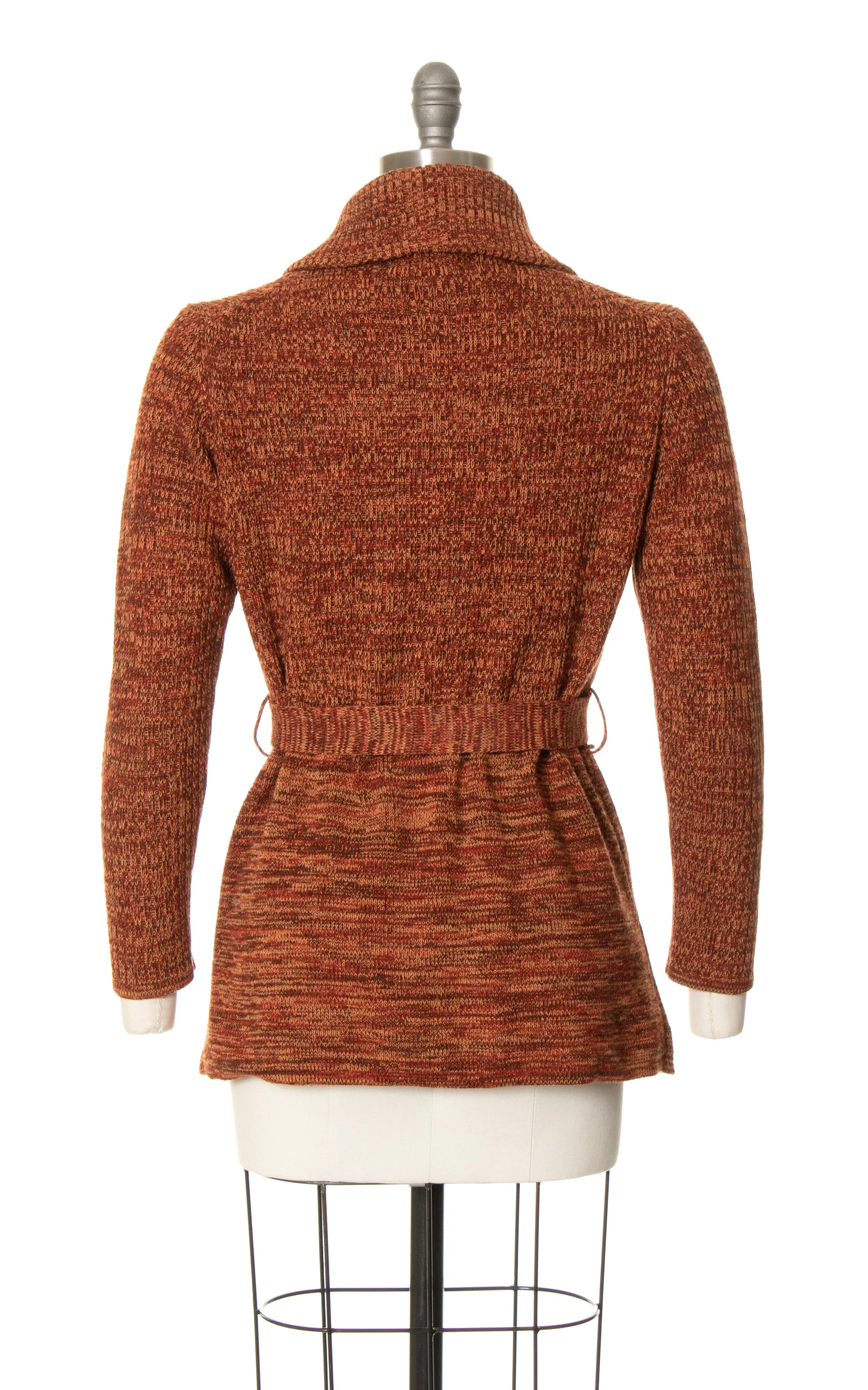 1970s Space Dye Belted Sweater Coat | x-small/small