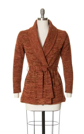 1970s Space Dye Belted Sweater Coat | x-small/small