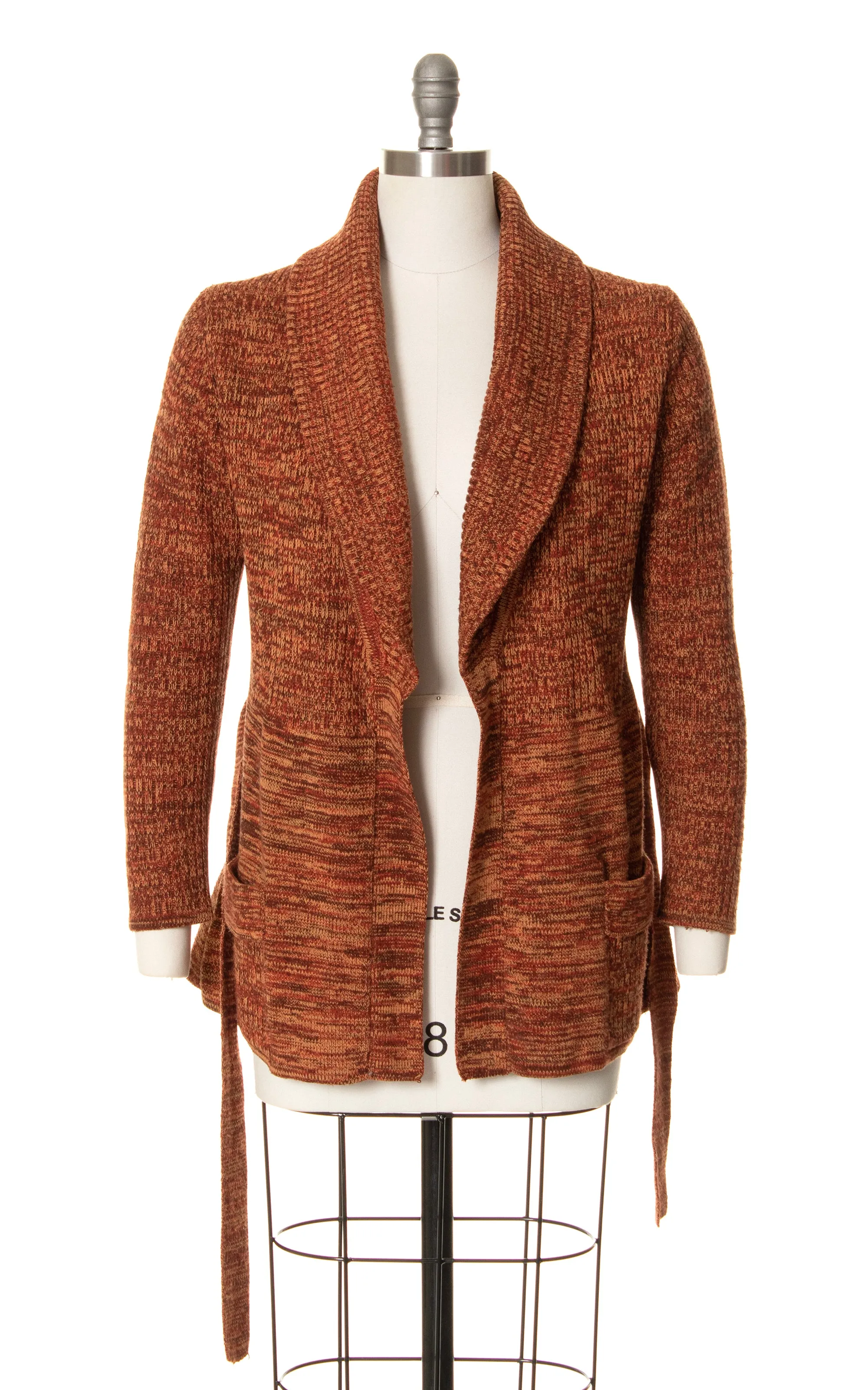 1970s Space Dye Belted Sweater Coat | x-small/small