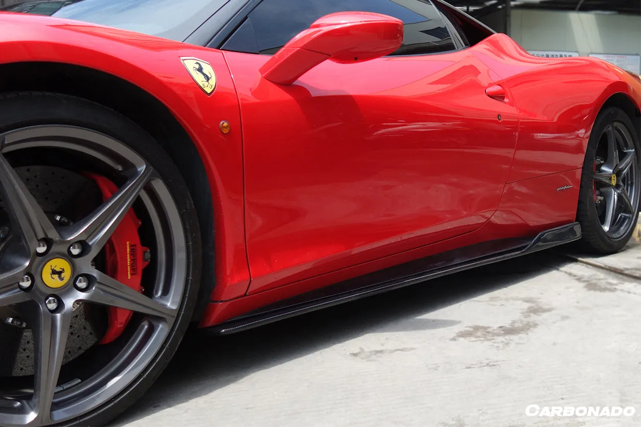 2010-2015 Ferrari 458 Coupe & Spider AV Style Carbon Fiber Side Skirts Under Board