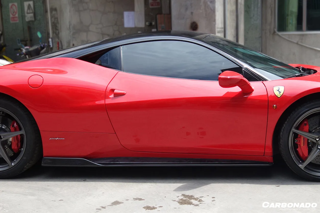 2010-2015 Ferrari 458 Coupe & Spider AV Style Carbon Fiber Side Skirts Under Board