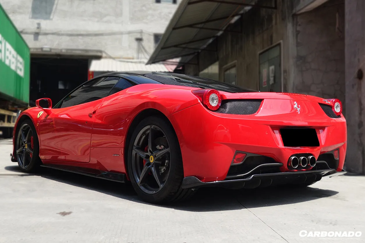 2010-2015 Ferrari 458 Coupe & Spider AV Style Carbon Fiber Side Skirts Under Board