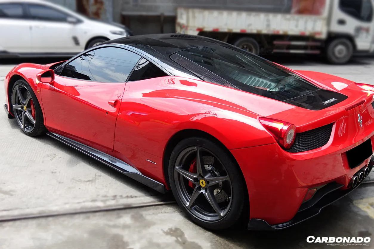 2010-2015 Ferrari 458 Coupe & Spider AV Style Carbon Fiber Side Skirts Under Board