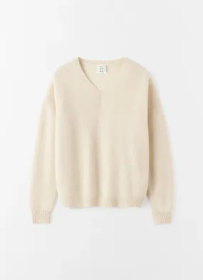 Almada Label Zaya V-Neck Sweater in Buttercream
