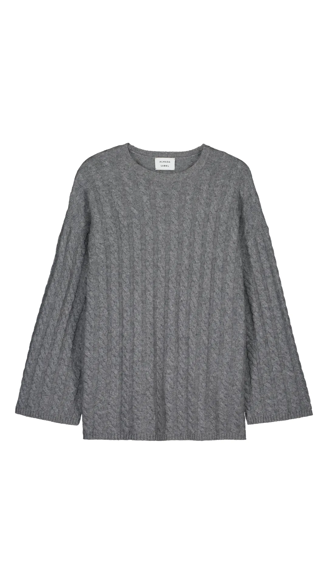 Almada Noa Cable Knit Sweat in Grey