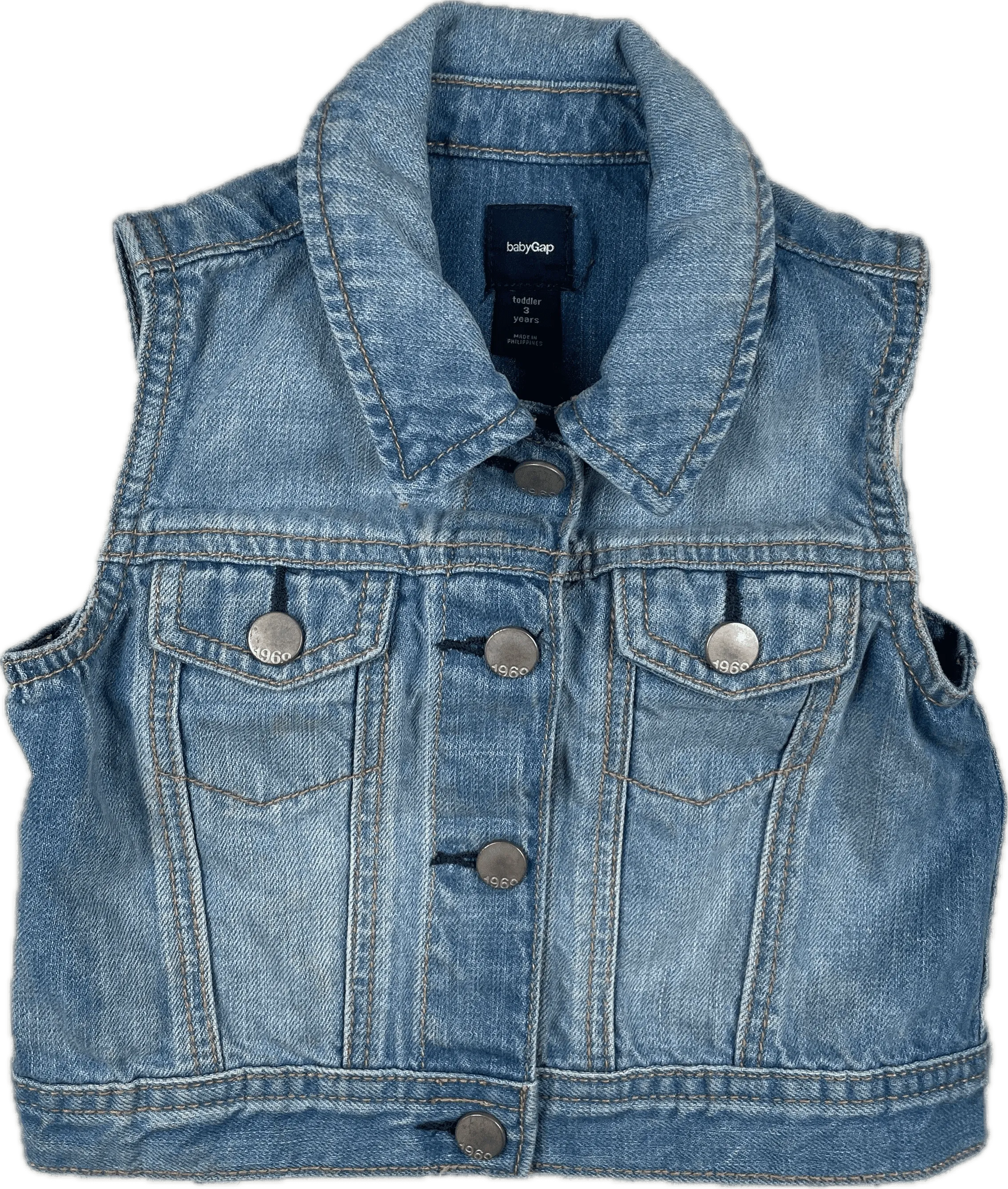 Baby Gap Classic Denim Sleeveless Jacket - Size 3Y
