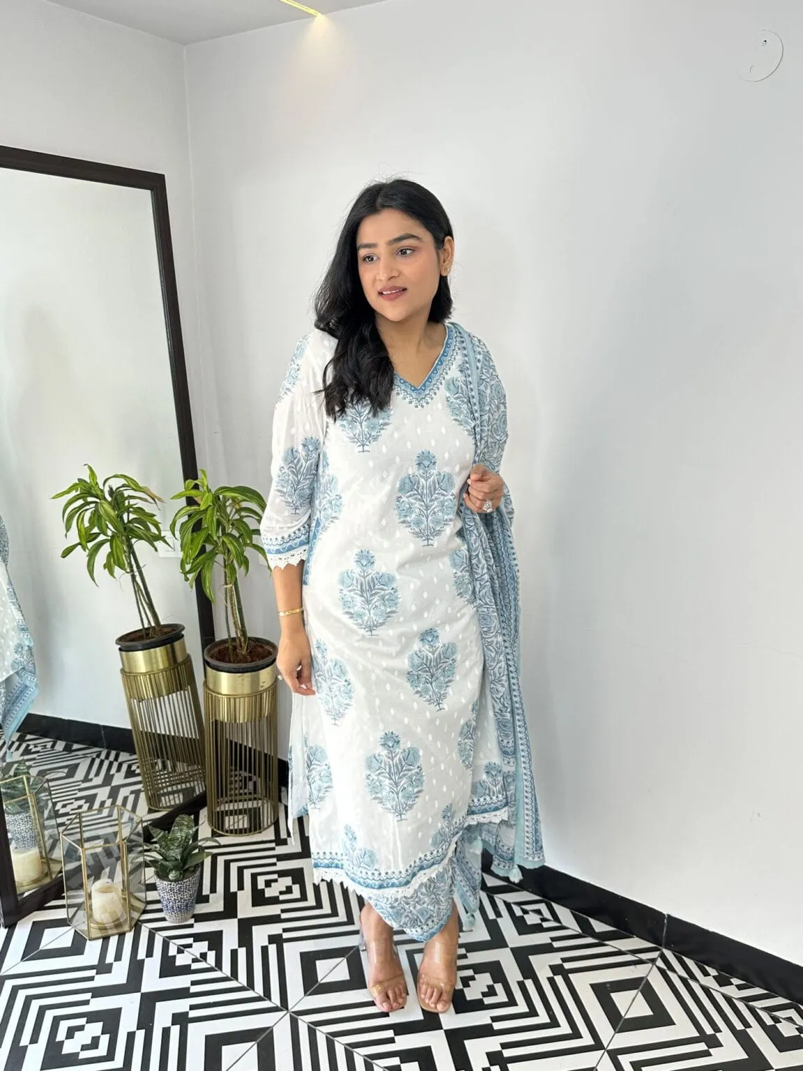 Beautiful Designer Premium Cotton Afghani Pocket Salwar Suit