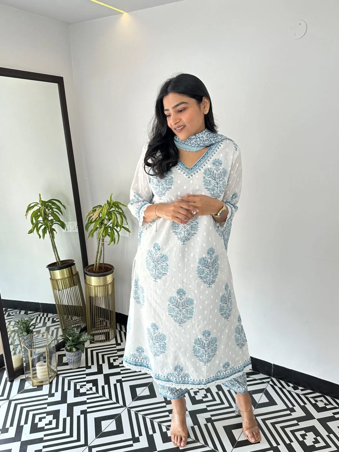 Beautiful Designer Premium Cotton Afghani Pocket Salwar Suit