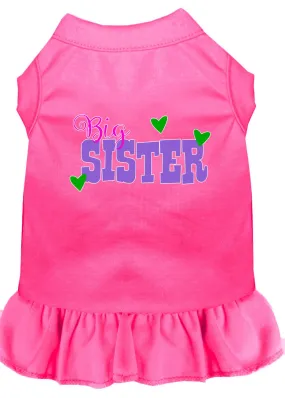 Big Sister Screen Print Dog Dress Bright Pink Xxxl