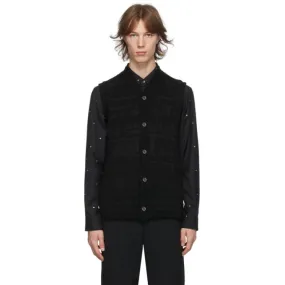 Comme des Garcons Homme Deux Black Fairsle Vest Cardigan