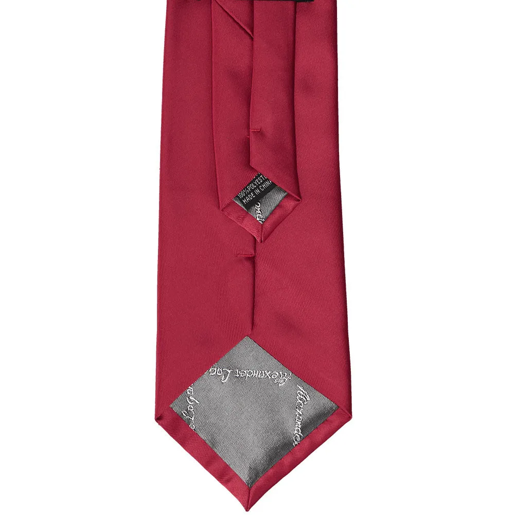 Crimson Red Solid Color Clip-On Tie