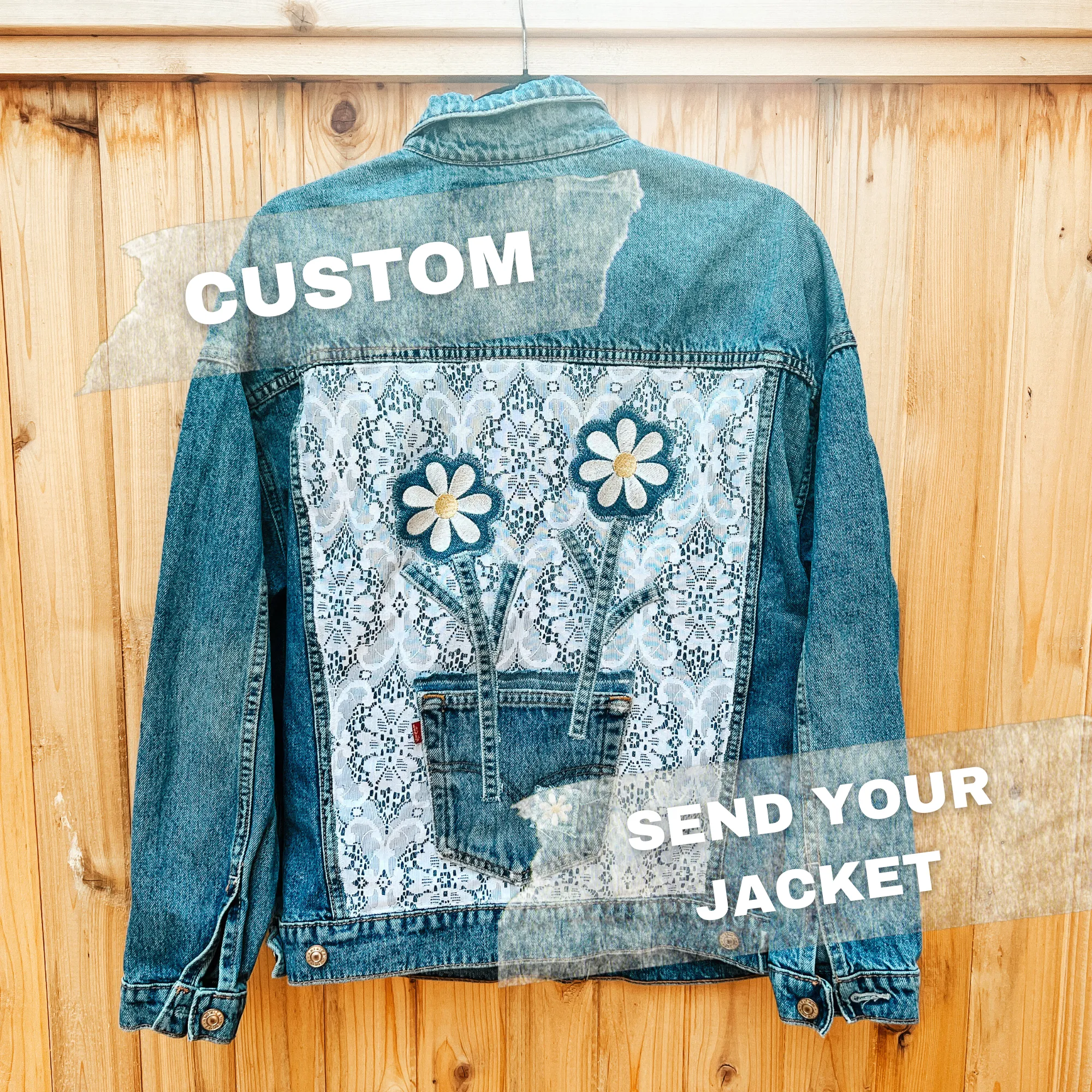 Custom Denim Jacket - Daisy