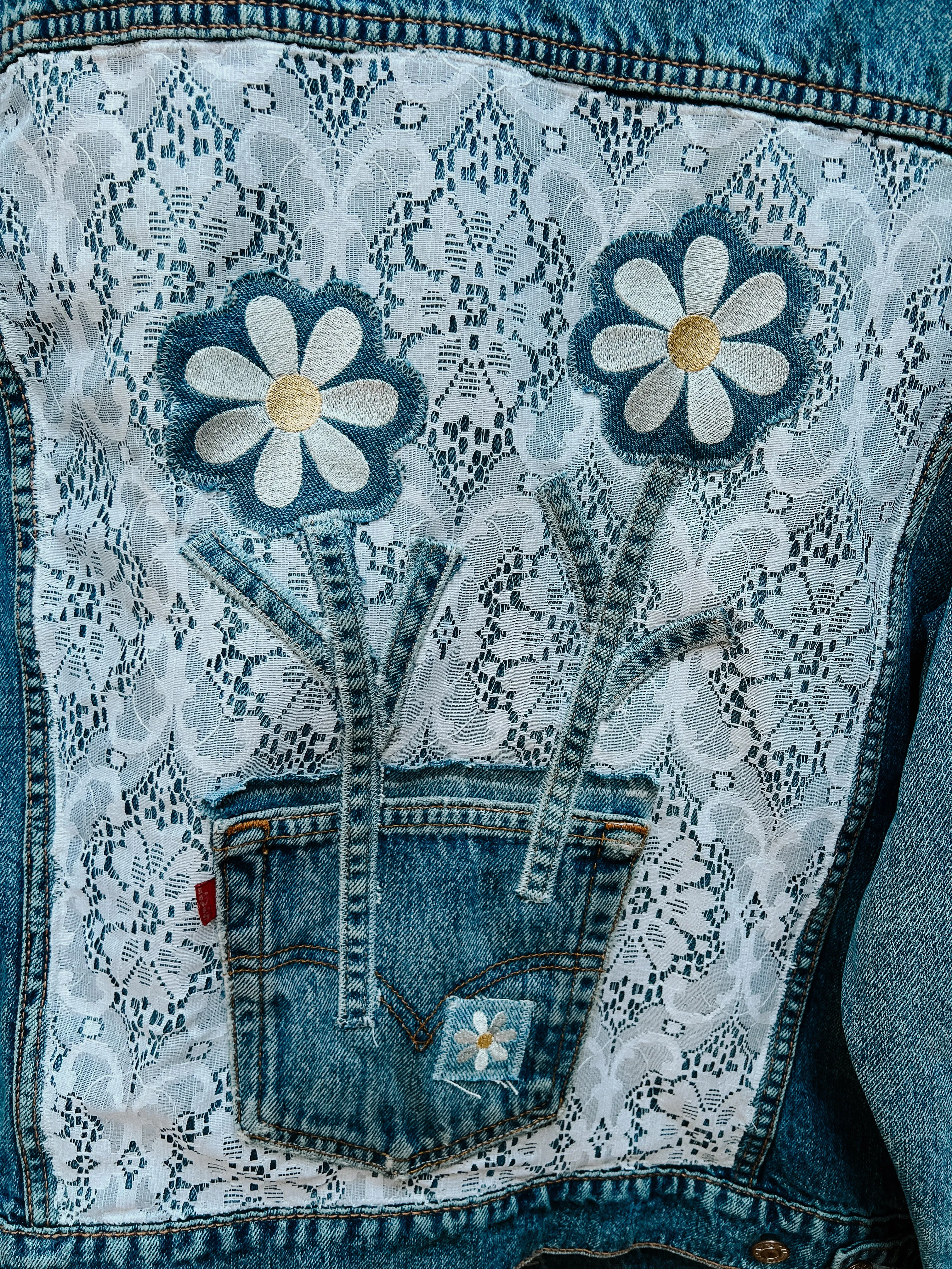 Custom Denim Jacket - Daisy