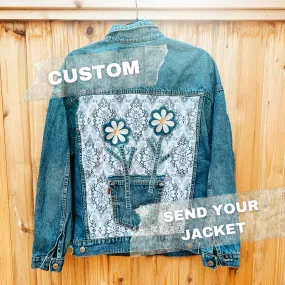 Custom Denim Jacket - Daisy
