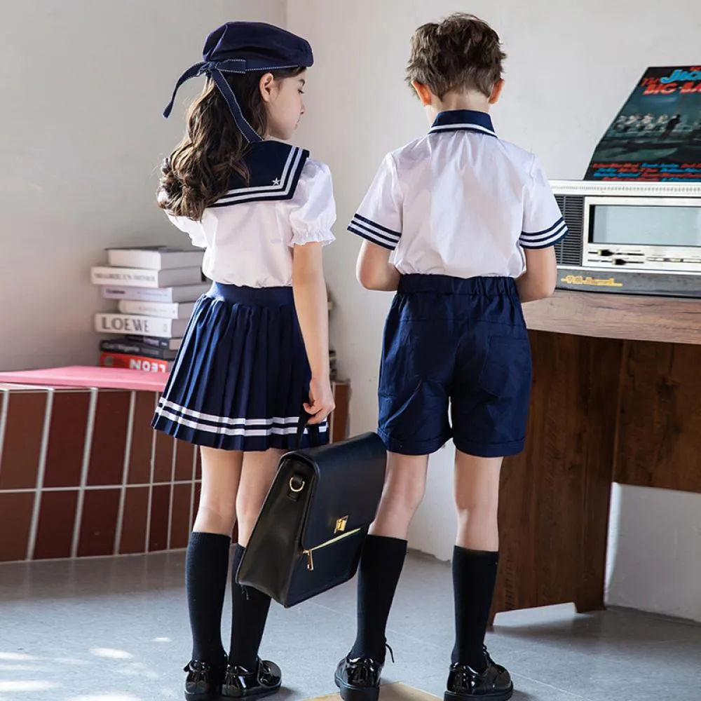 Elementary School Uniform Set Wholesale Kids Clothes