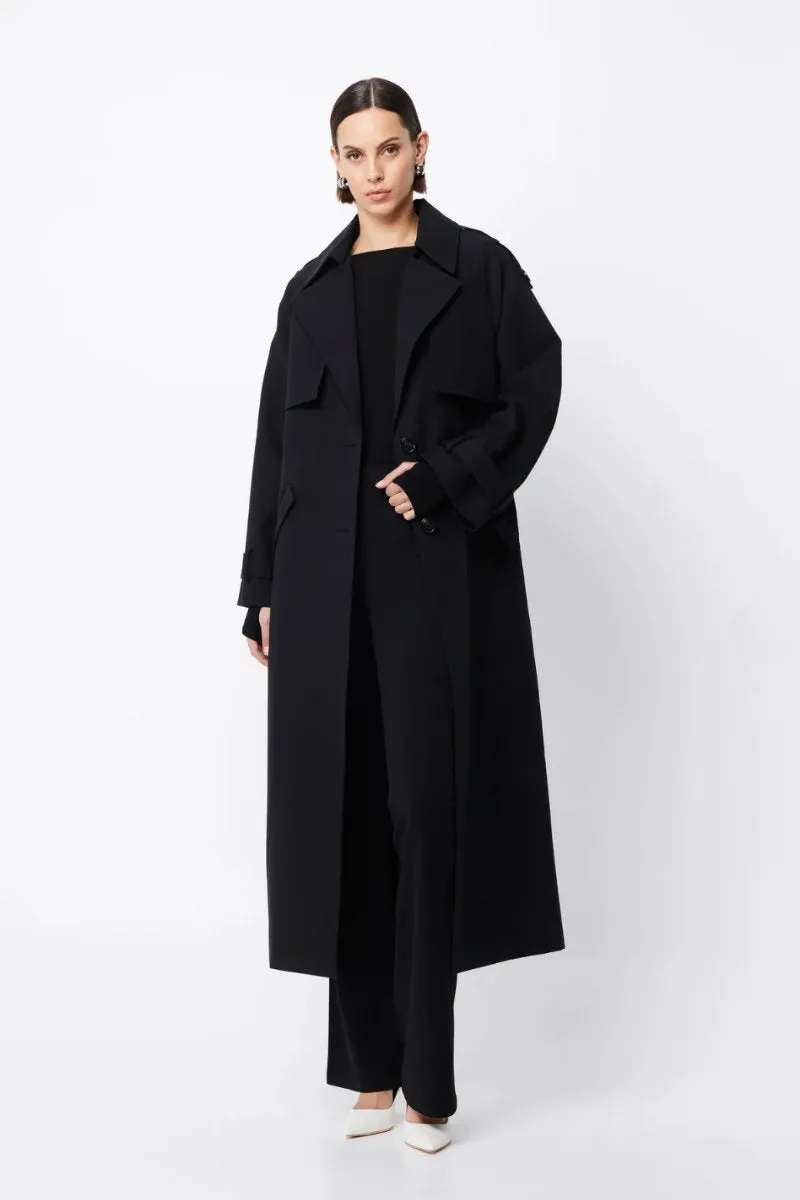FRANKLIN TRENCH COAT-BLACK