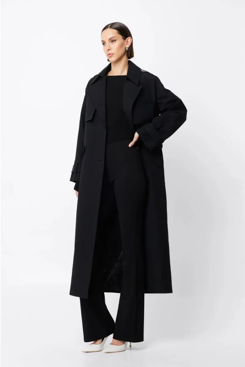 FRANKLIN TRENCH COAT-BLACK