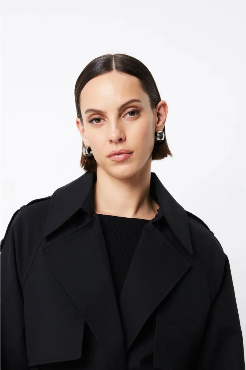 FRANKLIN TRENCH COAT-BLACK