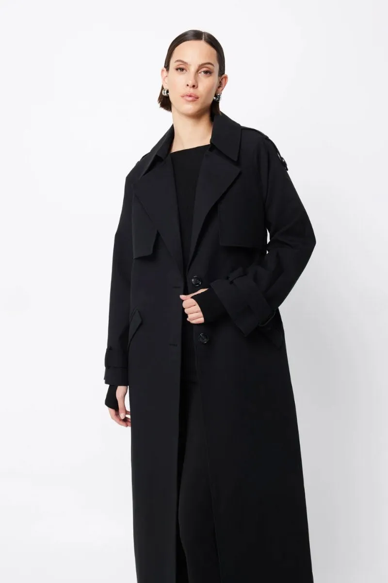 FRANKLIN TRENCH COAT-BLACK