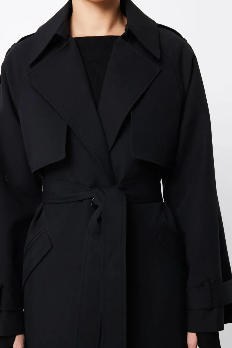 FRANKLIN TRENCH COAT-BLACK