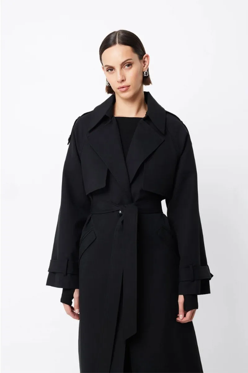 FRANKLIN TRENCH COAT-BLACK