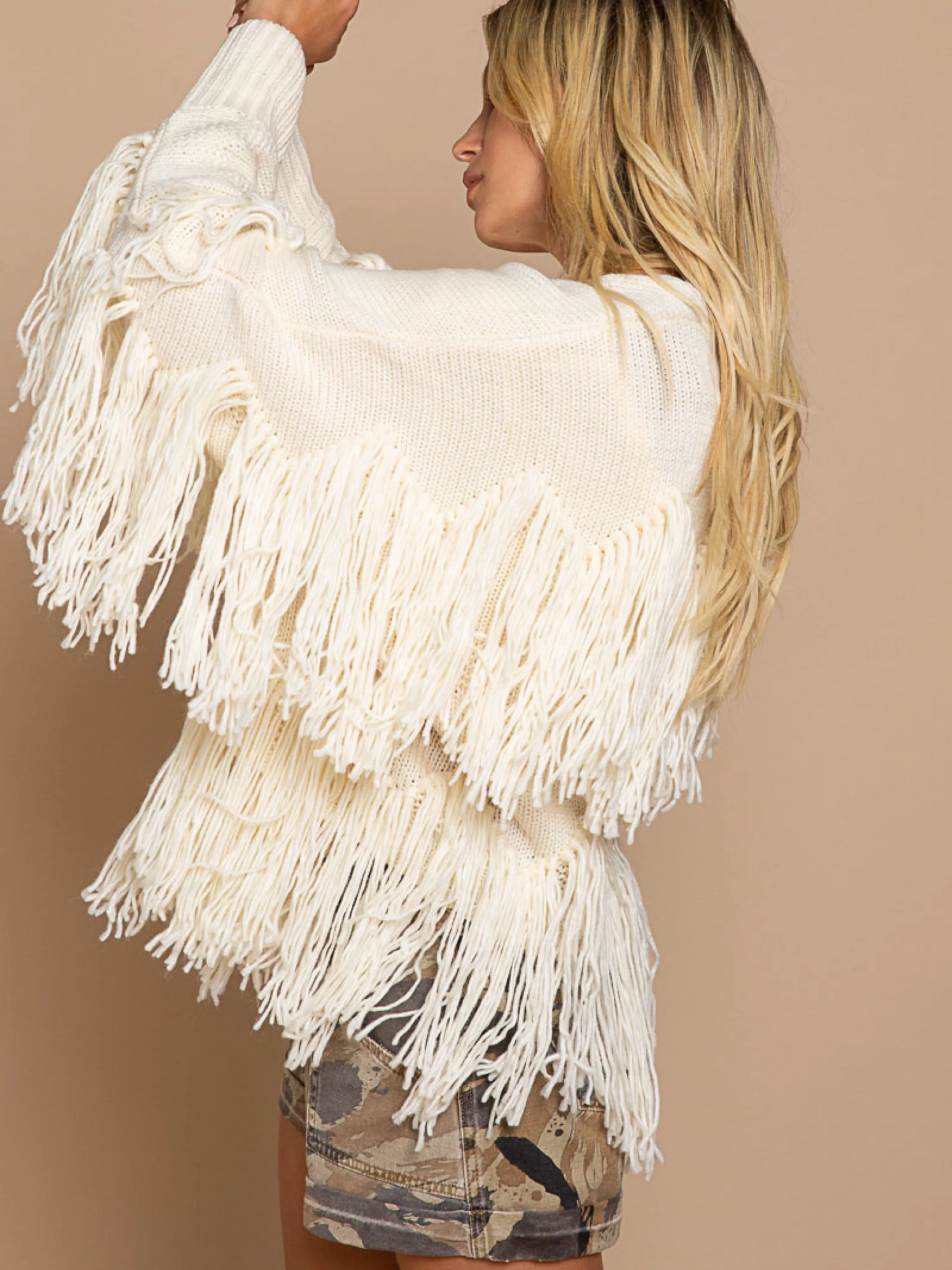 Fringe Knit Cardigan