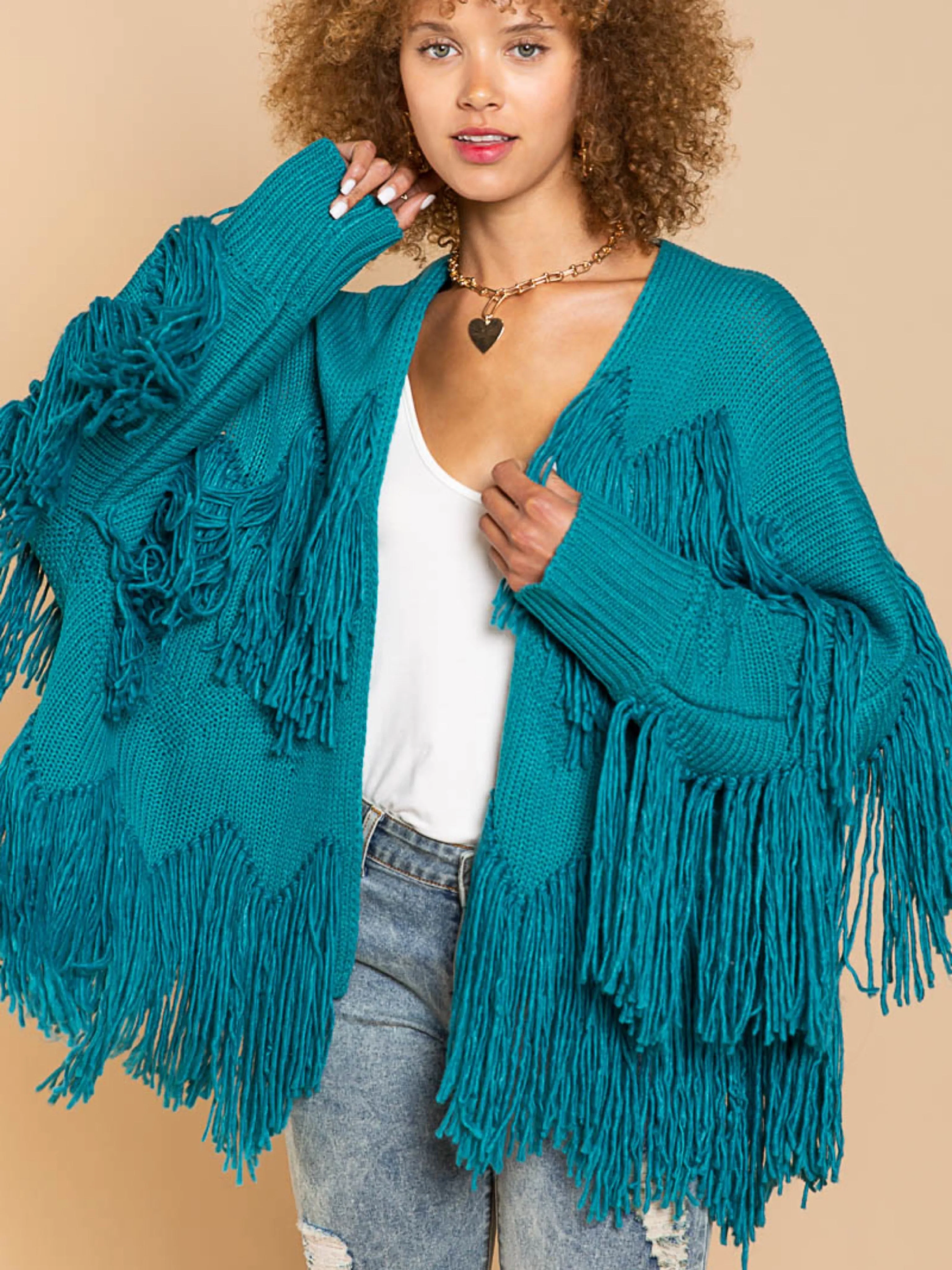 Fringe Knit Cardigan