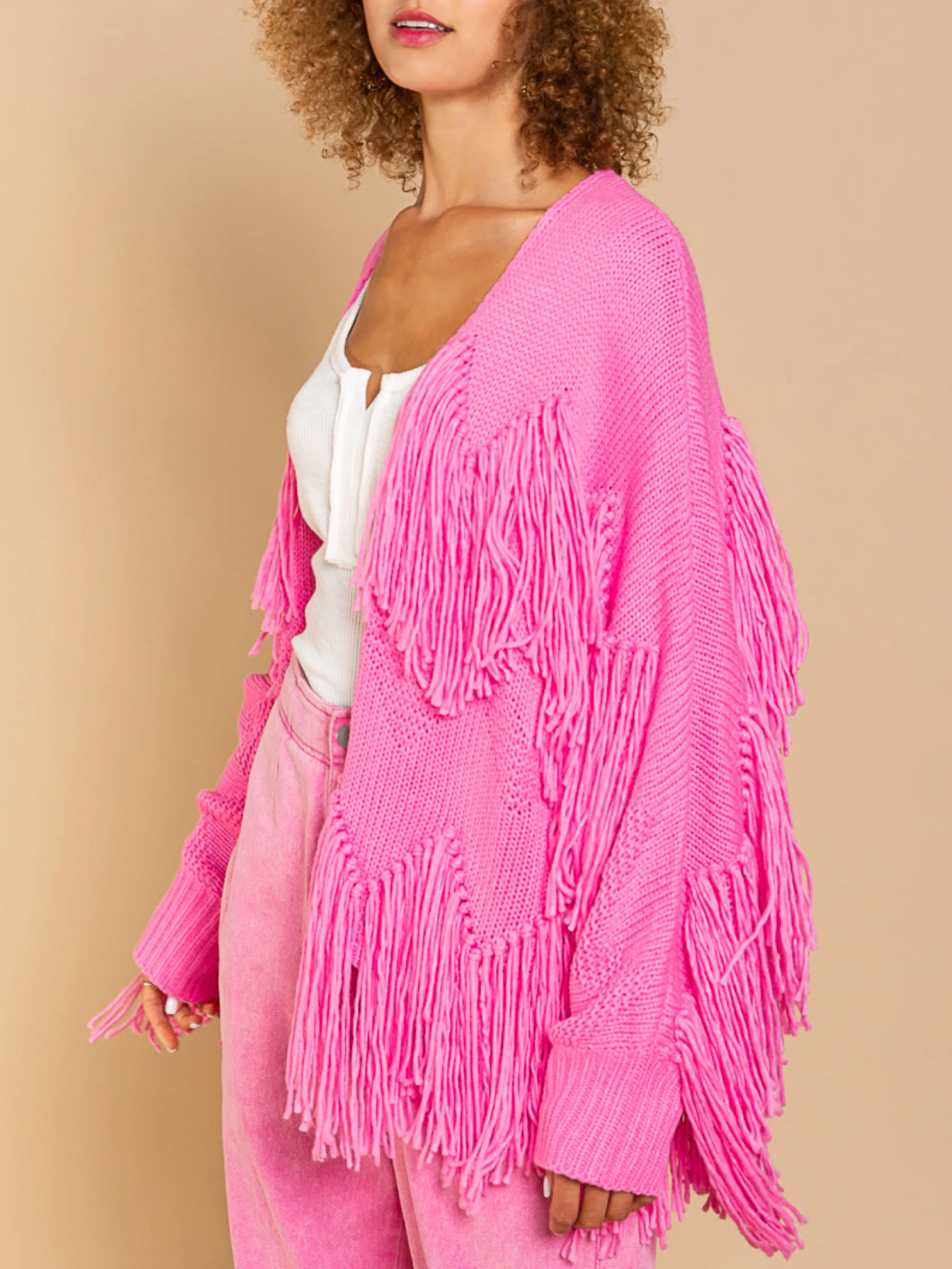 Fringe Knit Cardigan