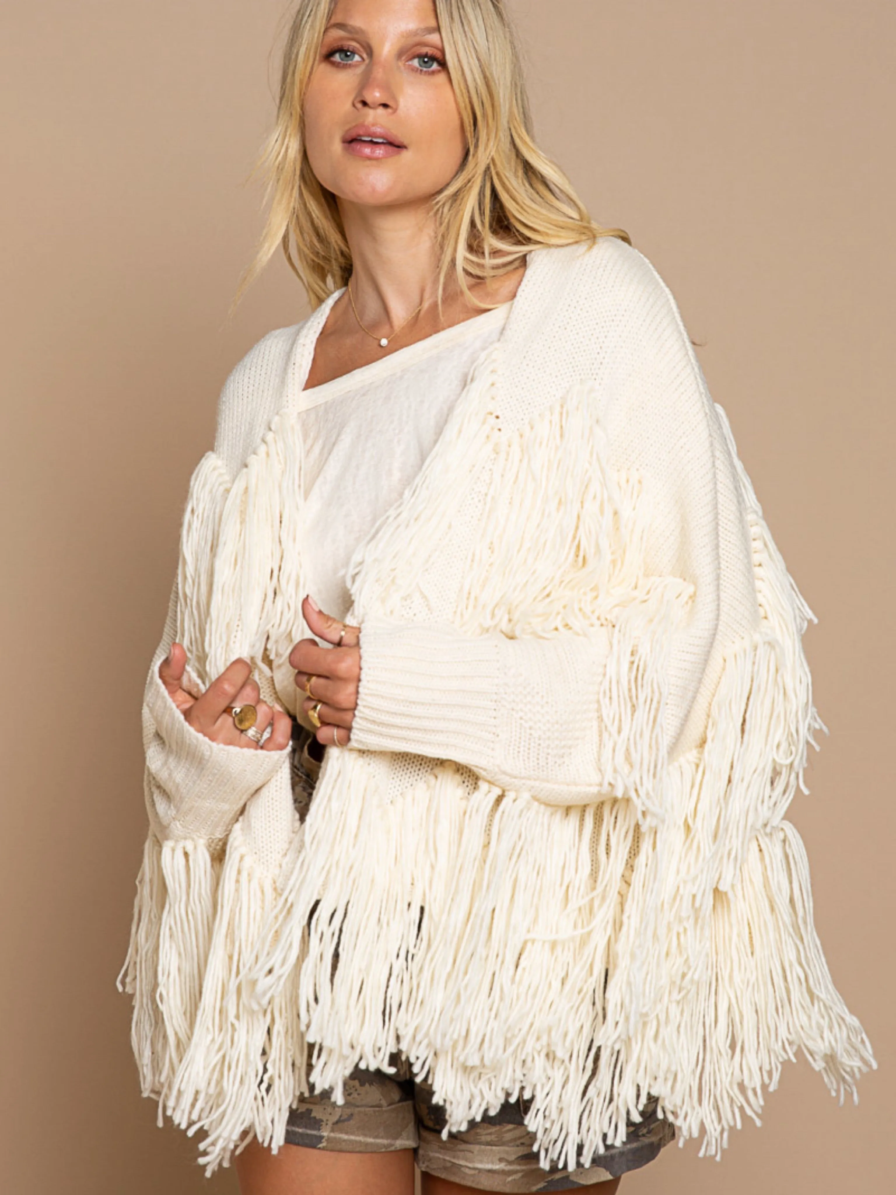 Fringe Knit Cardigan