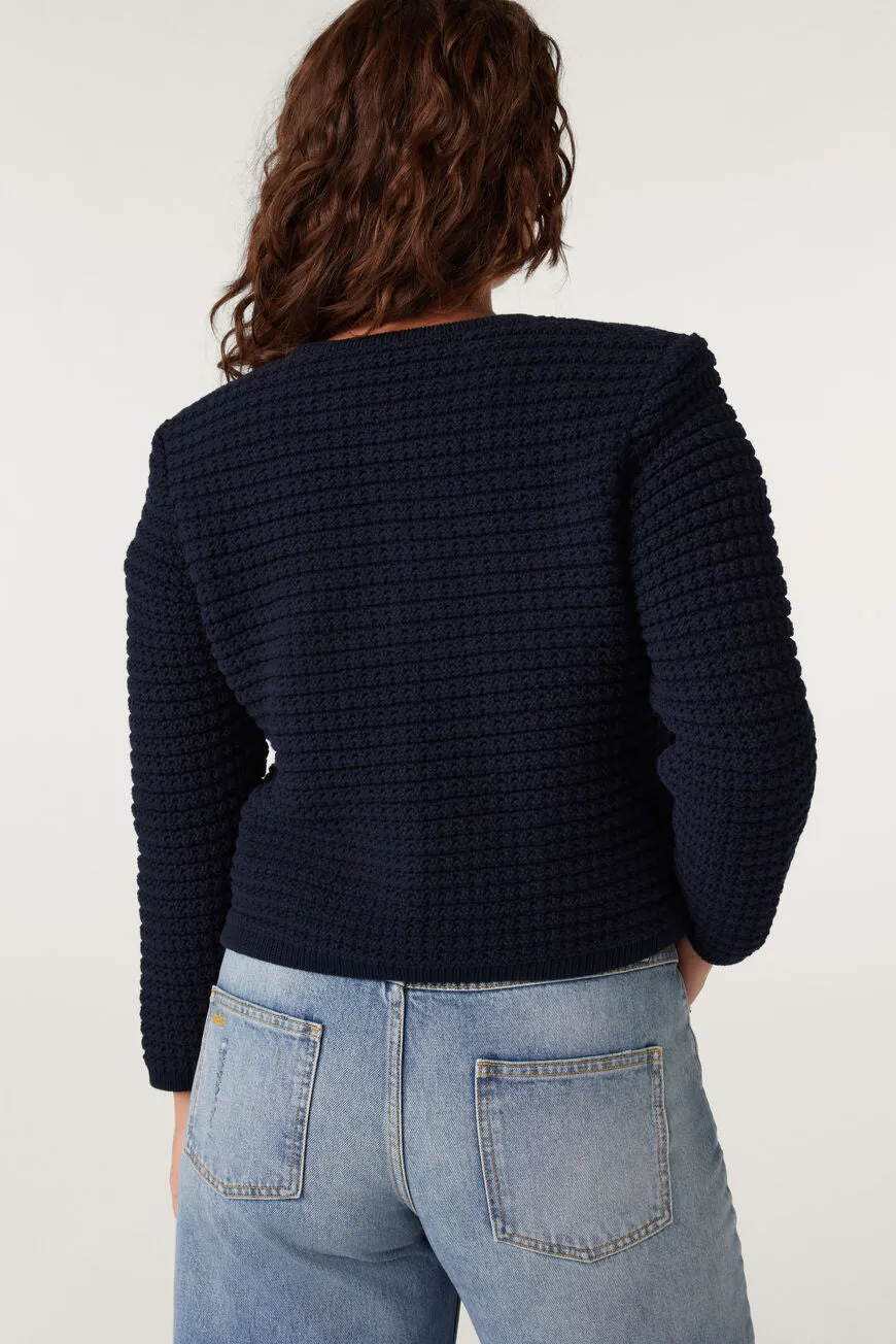 Gaspard Knitted Cardigan Marine