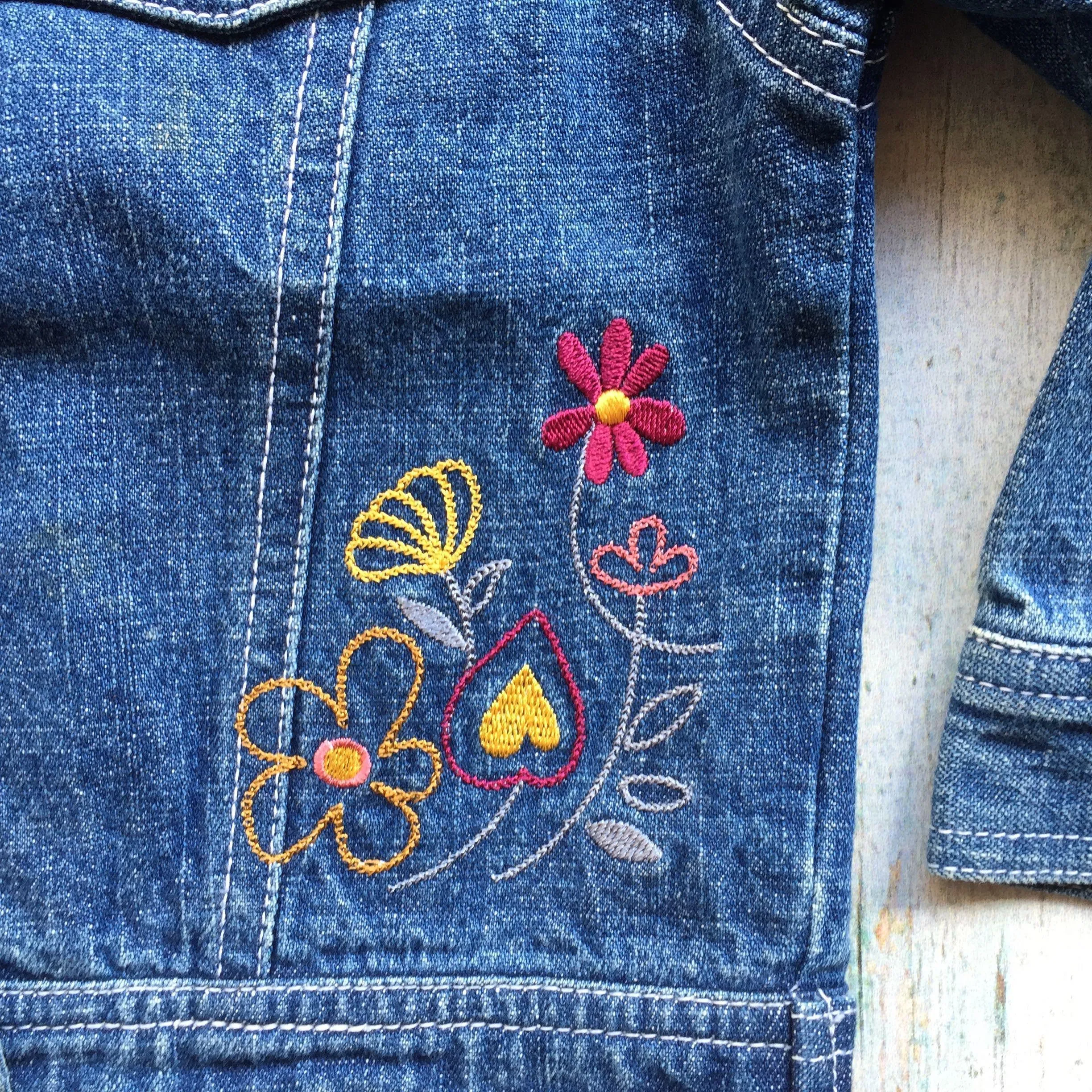 Guess Embroidered Girls Denim Jacket - Size 24M