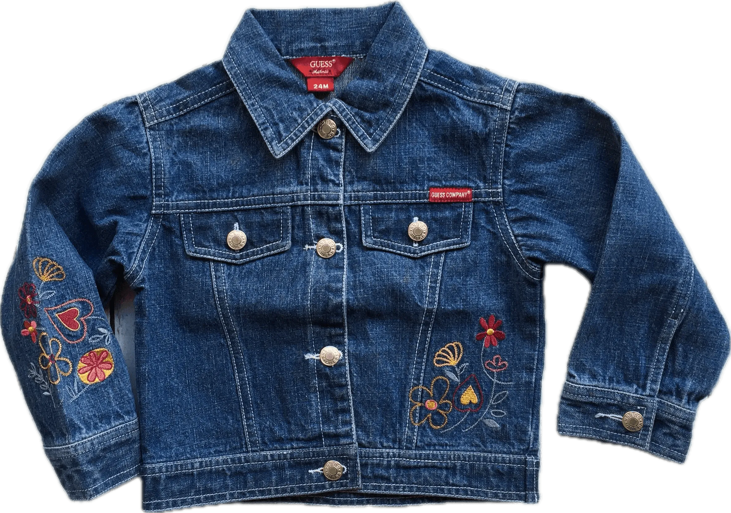Guess Embroidered Girls Denim Jacket - Size 24M