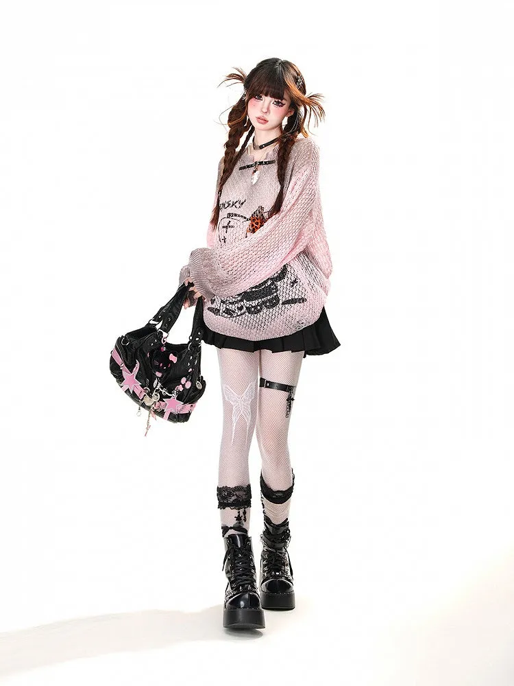 JK Uniform Pleated Skirt Buckle Belt Black