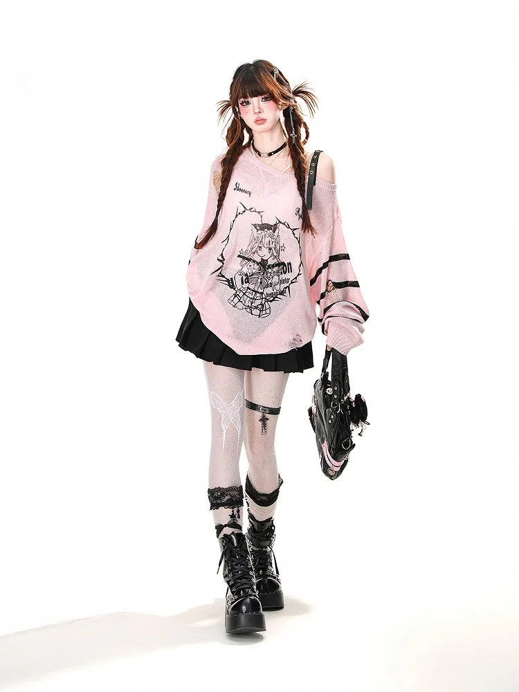 JK Uniform Pleated Skirt Buckle Belt Black