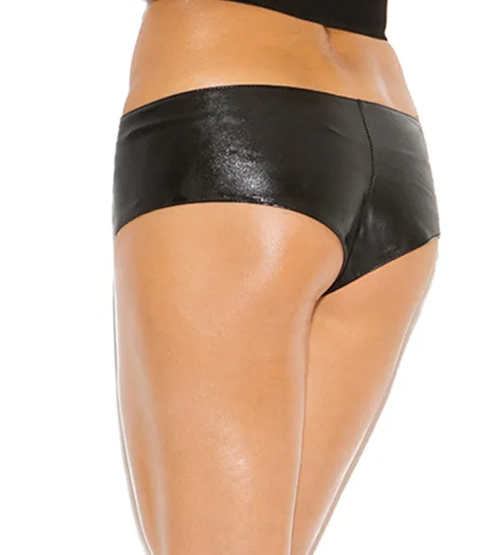 Lace-up Leather Booty Shorts L7120