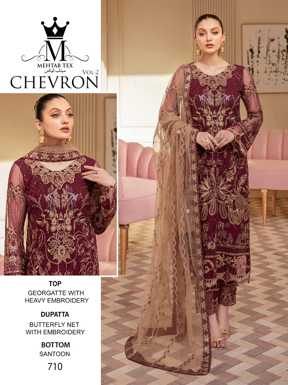 MEHTAB CHEVRON 2 GEORGETTE SUIT