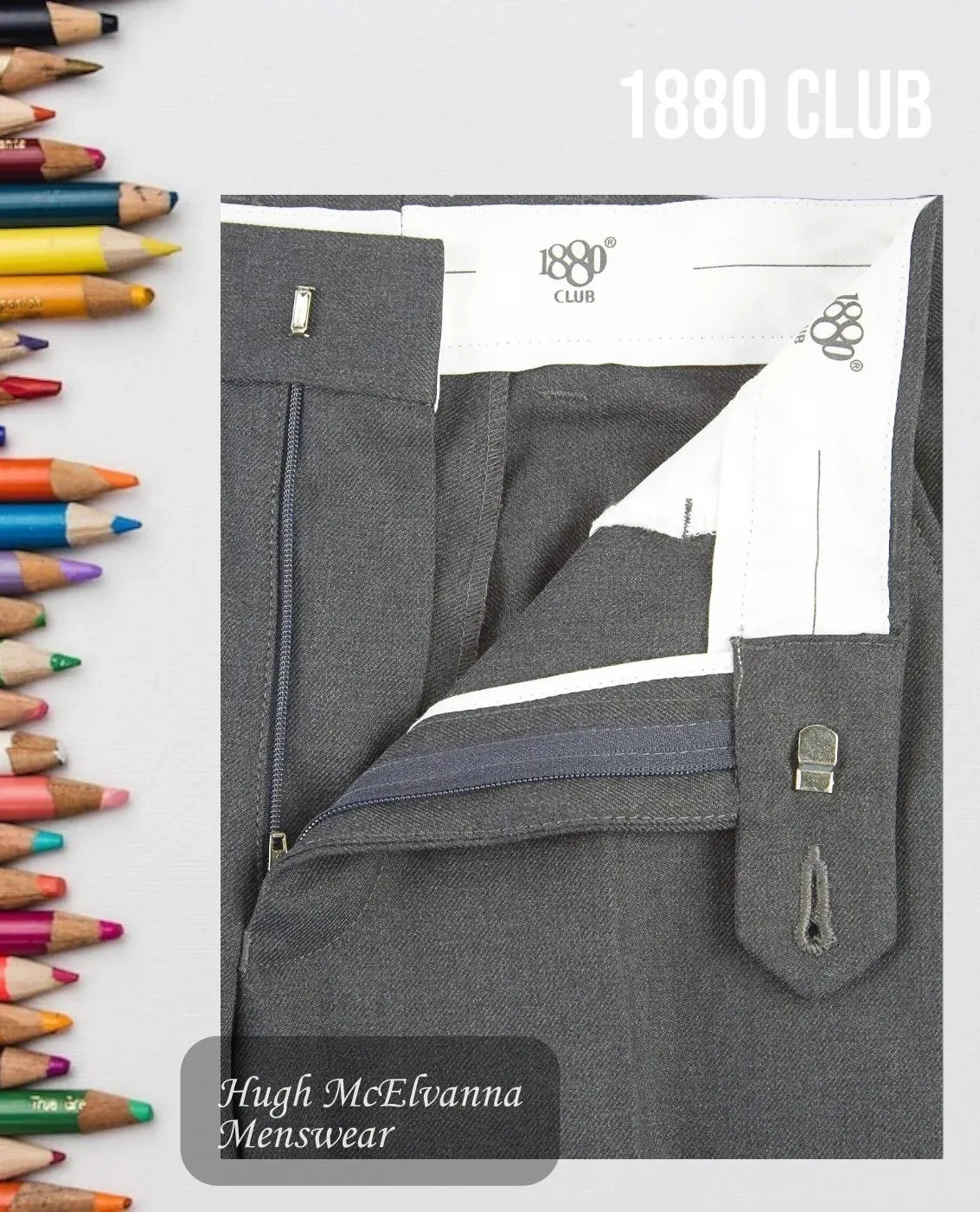 Men's 1880 Club Grey SKINNY Trouser 72400/05
