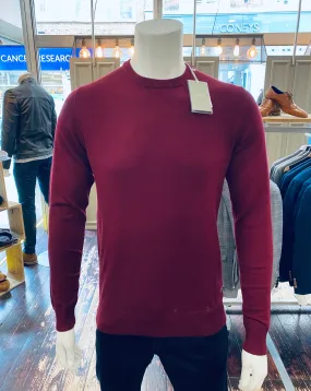 Sseinse fine gauge crew neck jumper in berry