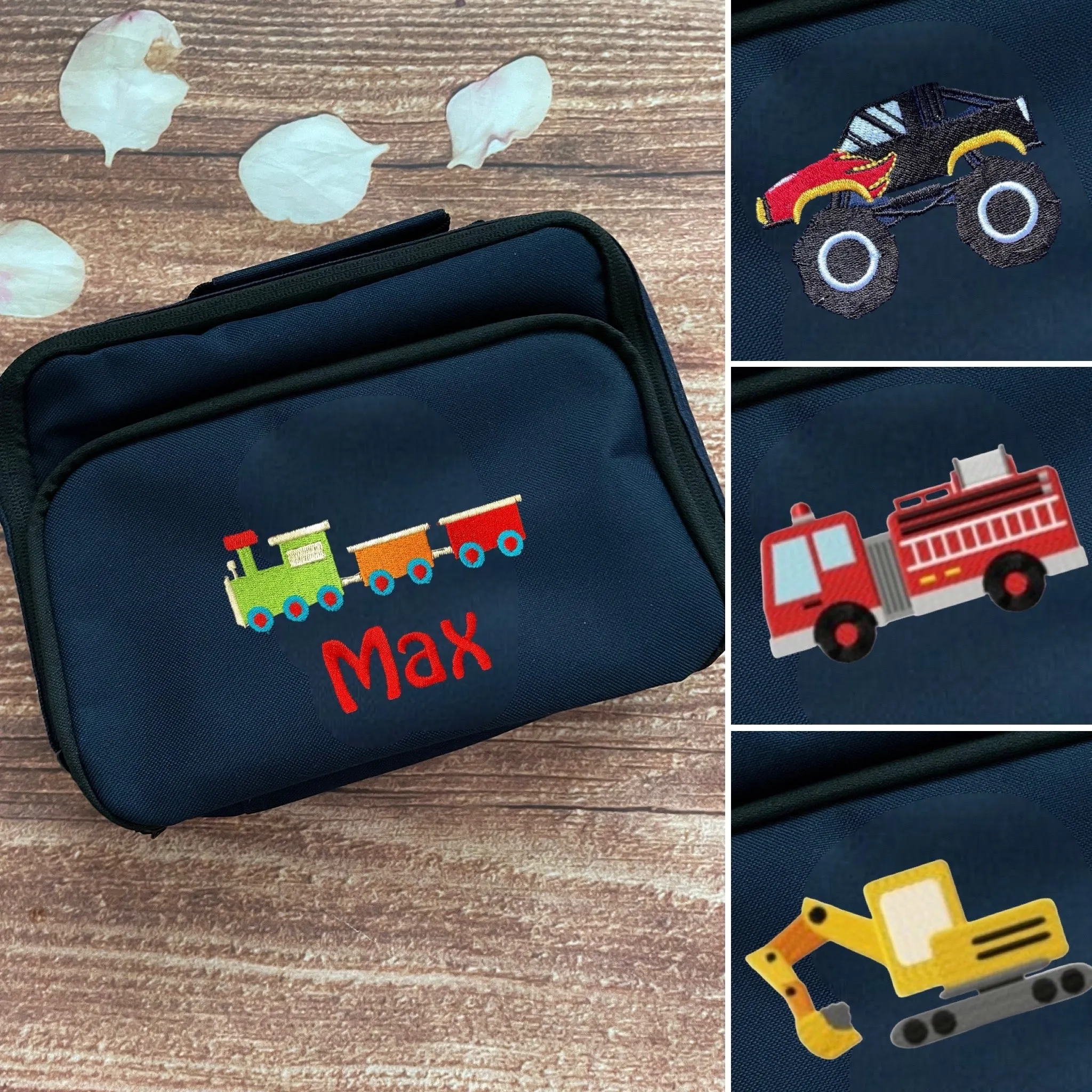 Transport themed Personalised lunch boxes